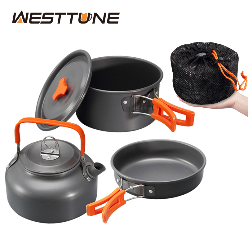 Camping Cooking Gear - WESTTUNE набор посуды для кемпинга, алюминиевый