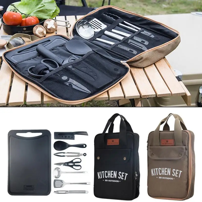 Camping Cooking Gear - Набор походной кухонной утвари из 8
