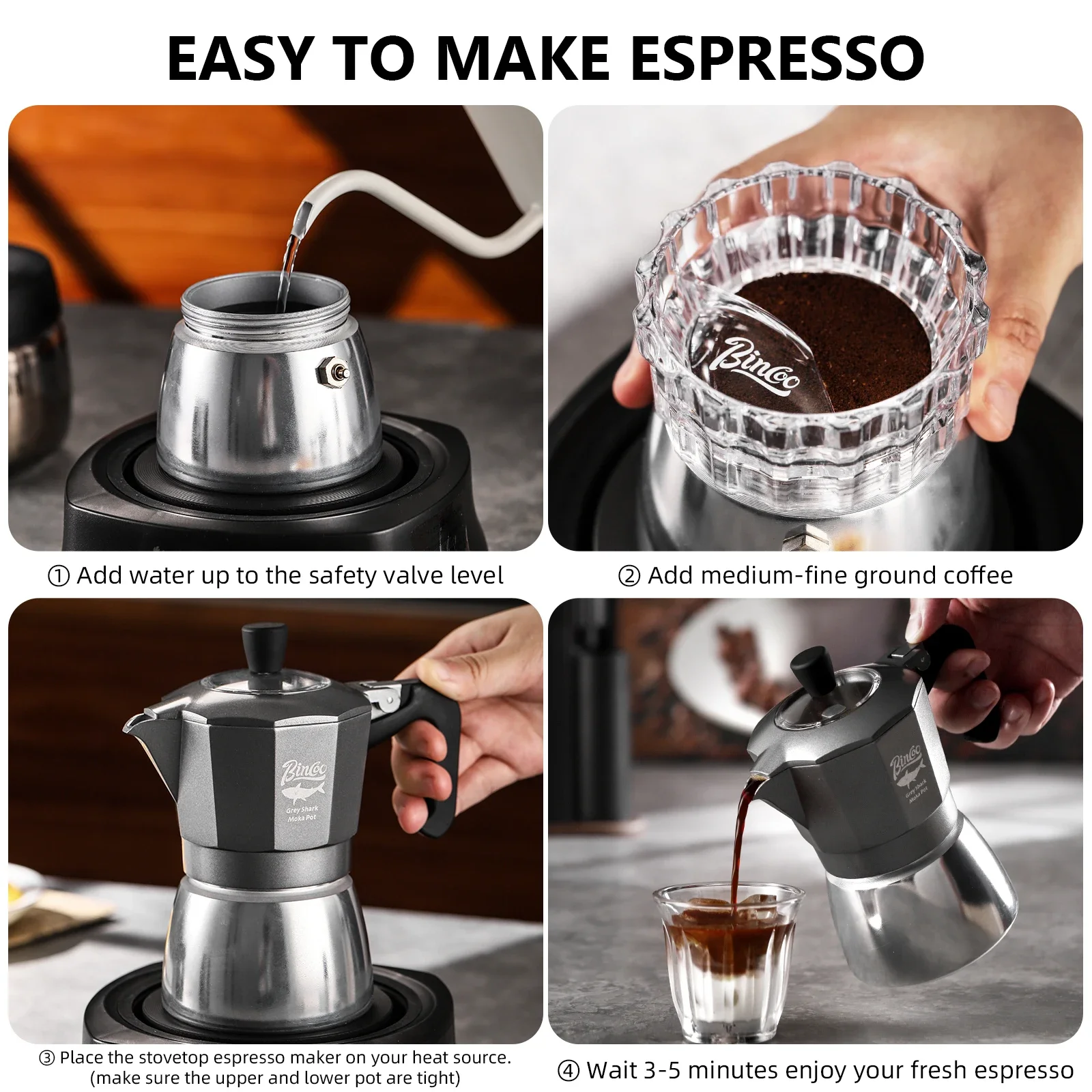 Кофеварка Bincoo Moka Pot на 2 – обзор и цена Camping Cooking Gear