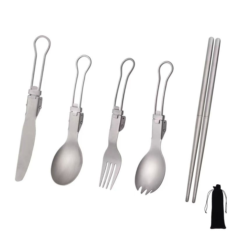 Титановый складной набор столо – обзор и цена Camping Cooking Set Lightweight