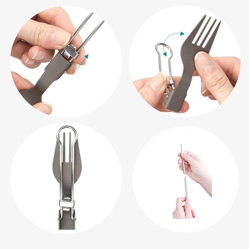 Титановый складной набор столо – обзор и цена Camping Cooking Set Lightweight