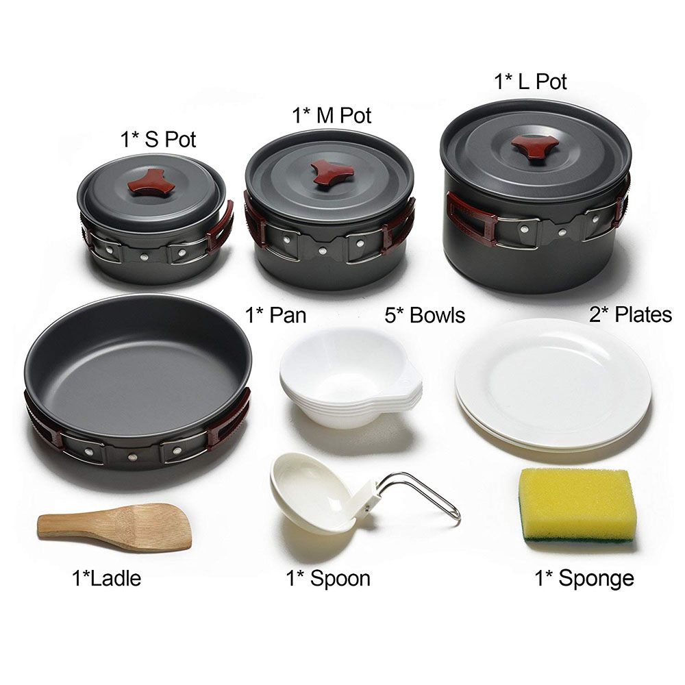 Набор посуды для кемпинга на о – обзор и цена Camping Cooking Set Lightweight