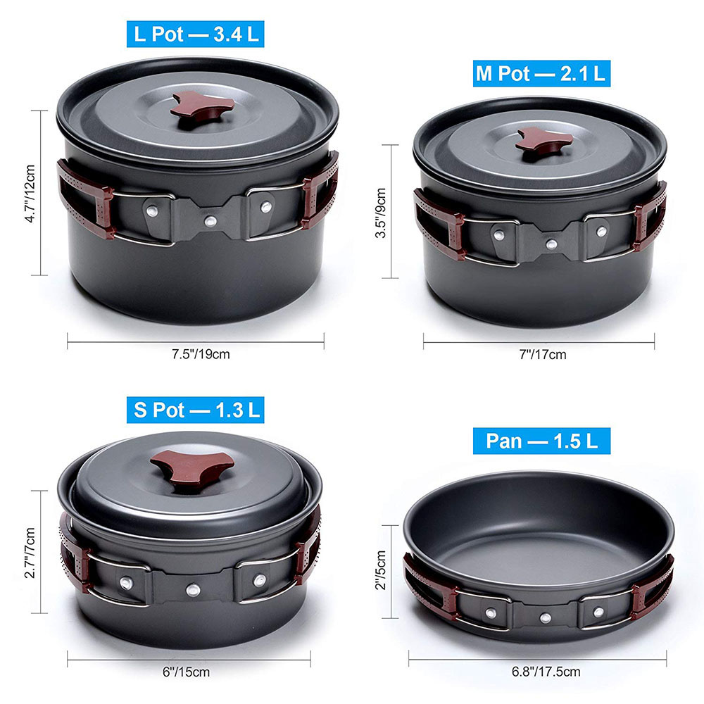 Набор посуды для кемпинга на о – обзор и цена Camping Cooking Set Lightweight